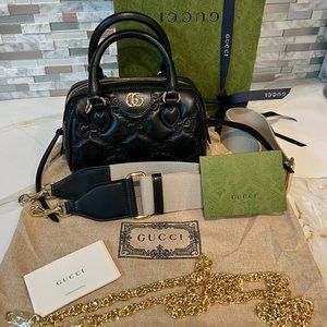 NIB Gucci GG Matelasse Leather Mini Bag Black